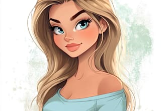 draw a portrait in semi realism disney cartoon style