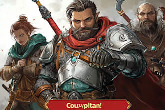 make a dnd party and d and d character art illustration for you