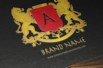do unique luxury vintage, heraldic, family crest logo design