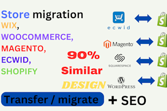 migrate clone wix woocommerce wordpress squarespace etsy ebay to shopify store