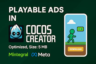 create playable ads for applovin,mintegral facebook,google,all platform