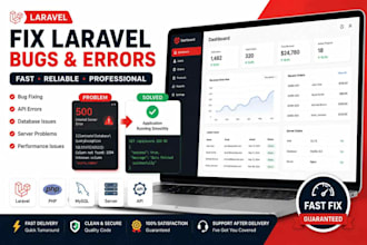 fix laravel bugs, API errors, database and server issues