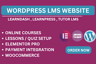develop a professional lms website for your online courses