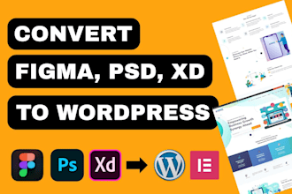 convert figma to wordpress, PSD to wordpress, figma to elementor or acf