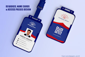 design id badges, name cards, access passes, and lanyards