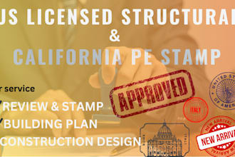 review stamp as licensed civil and structural engineer in california and georgia