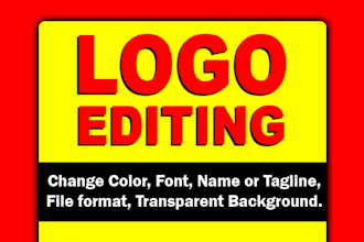 do logo editing, recolor, change text or font, resize image, remove background