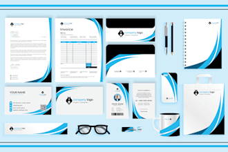 professional business card, letterhead, envelope, stationery design