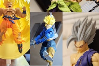 do 3d action figure 3d sculpt 3d articulated model anime character for 3d print