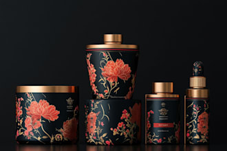 create elegant cosmetic product packaging design label