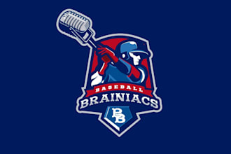 design modern baseball braininess logo
