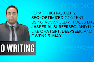 write articles and blog posts with surferseo, jasper ai and human editing