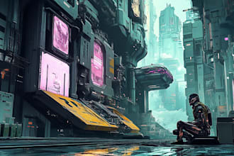 create futuristic cyberpunk city for you