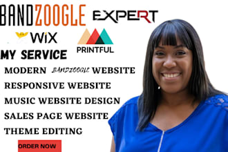 design bandzoogle website bandzoogle music wix squarespace carrd printful store