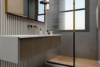 bathroom interior design in 3d and render