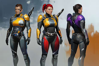 draw fantasy or sci fi concept character