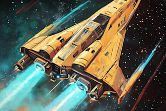 make sci fi spaceship concept art for you