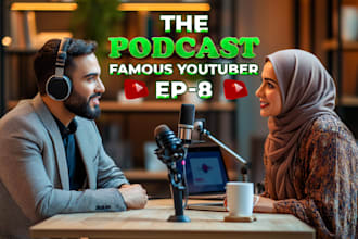 design eye catching podcast youtube thumbnail
