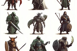 draw  a dnd character art and dnd character art
