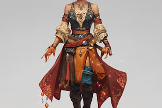 make  a game character art concept art