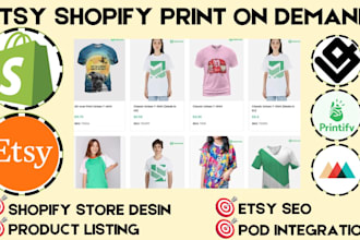create etsy shopify print on demand pod store with printify printful gelato