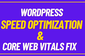 website speed optimization and fix core web vitals