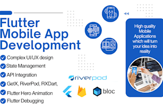 develop flutter apps with null safety, getx, riverpod, rxdart, bloc,and supabase