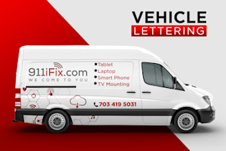 design eye catching platinum quality wrap lettering, truck wrap, and van wrap
