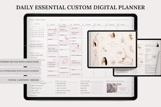 create a responsive digital planner, hyperlinked planner, etsy digital planner