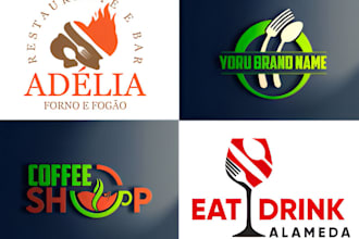 design unique food, drink restaurant and coffee shop business logo