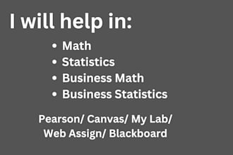 teach you math, business math, statistics, and business statistics class