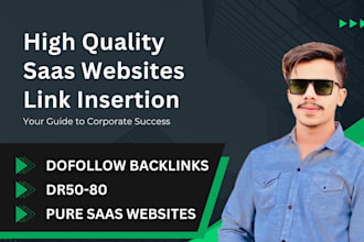 do link insertion on 60 plus DR high quality saas websites