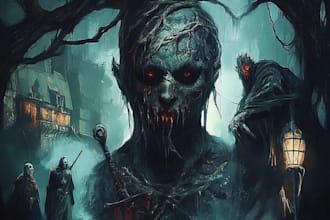 draw dark, punk, goth, horror character