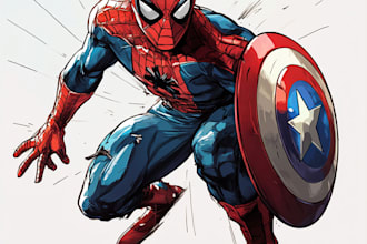 do comic book marvel or dc comic character illustration