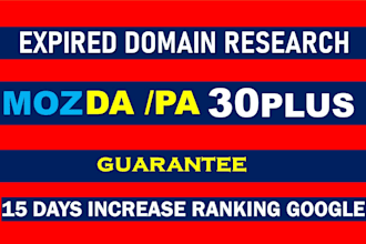 do moz da 30 plus expired domain research