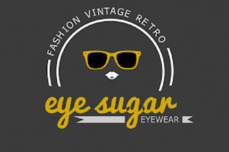 design eye sugar fashion vintage and retro eye wear logo