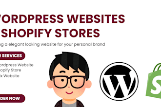 make a responsive wordpress, wix , shopify, custom website