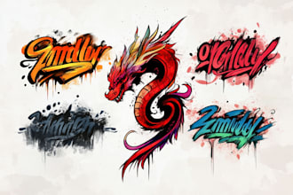 create graffiti art design for your logo or word