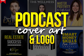 design professional podcast cover art business logo