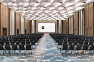 render 3d conference hall, event hall, cgi stage design, and 3d theater,