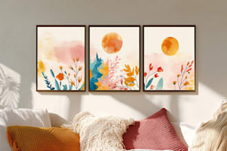 design minimalist boho abstract printable wall art