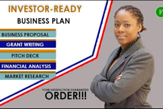 develop winning business plans, pitch deck and investor ready grants proposals