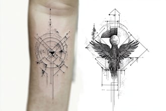 make quick geometric unique tattoo design for you