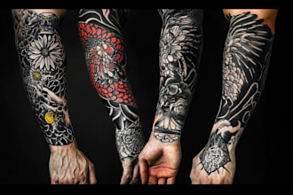 create custom tattoo design, tattoo sleeve