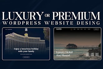 design your luxury website or premium website in wordpress, luxury web design