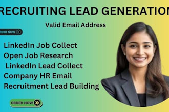 do recruiting lead generation, open job research, linkedin, owner shopify lead