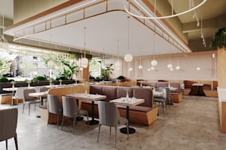 remodel 3d restaurant,mood board design,cgi kitchen,dinning interior,walkthrough