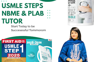 tutor you for usmle, firstaid,plab, mccqe, nbme and biology