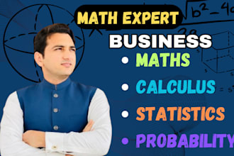 assist in business math, calculus, statistics and probability tasks or problems