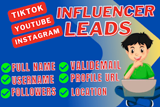 do best instagram, tiktok and youtube influencer email lists
